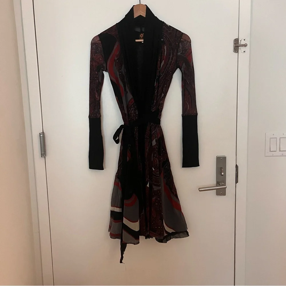 Jean Paul Gaultier Soleil Vintage Paisley Wrap Dress - Picture 2 of 3